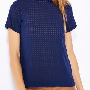 Dorothy Perkins Navy Sheer Checker Top